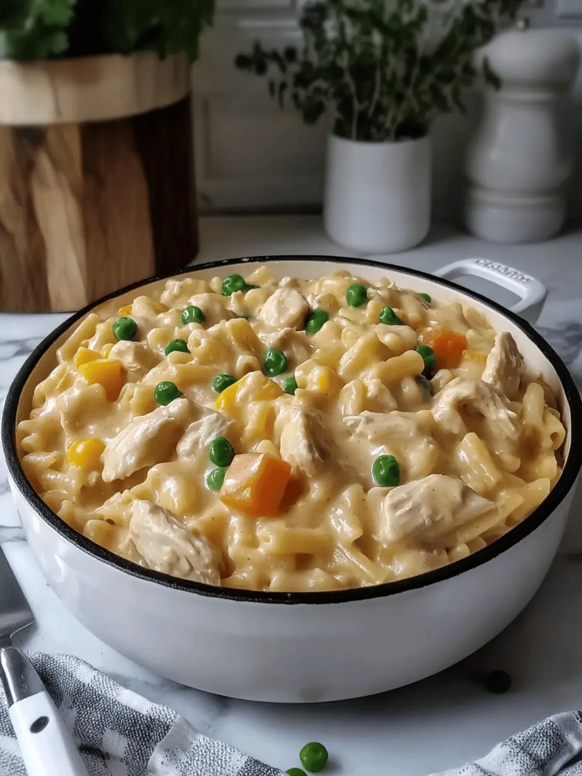 One Pot Chicken Pot Pie Pasta