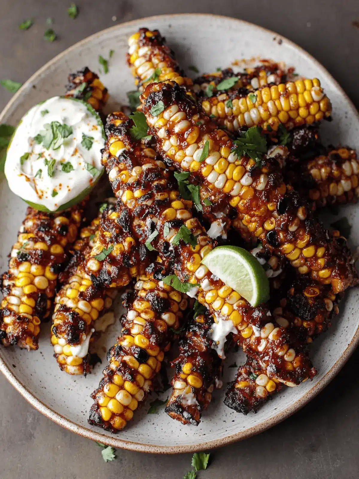 Vegan Corn Ribs with Aleppo Chili Butter & Lime Zest Cream Cheese