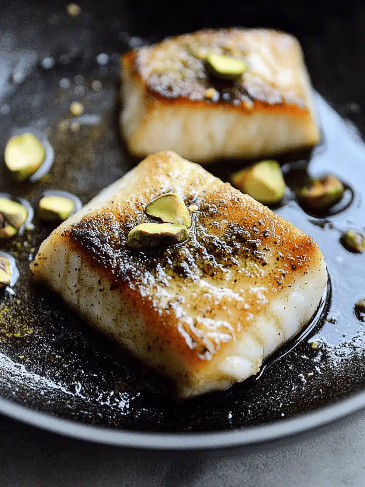 Crisp Skillet Sea Bass with Pistachio Butter