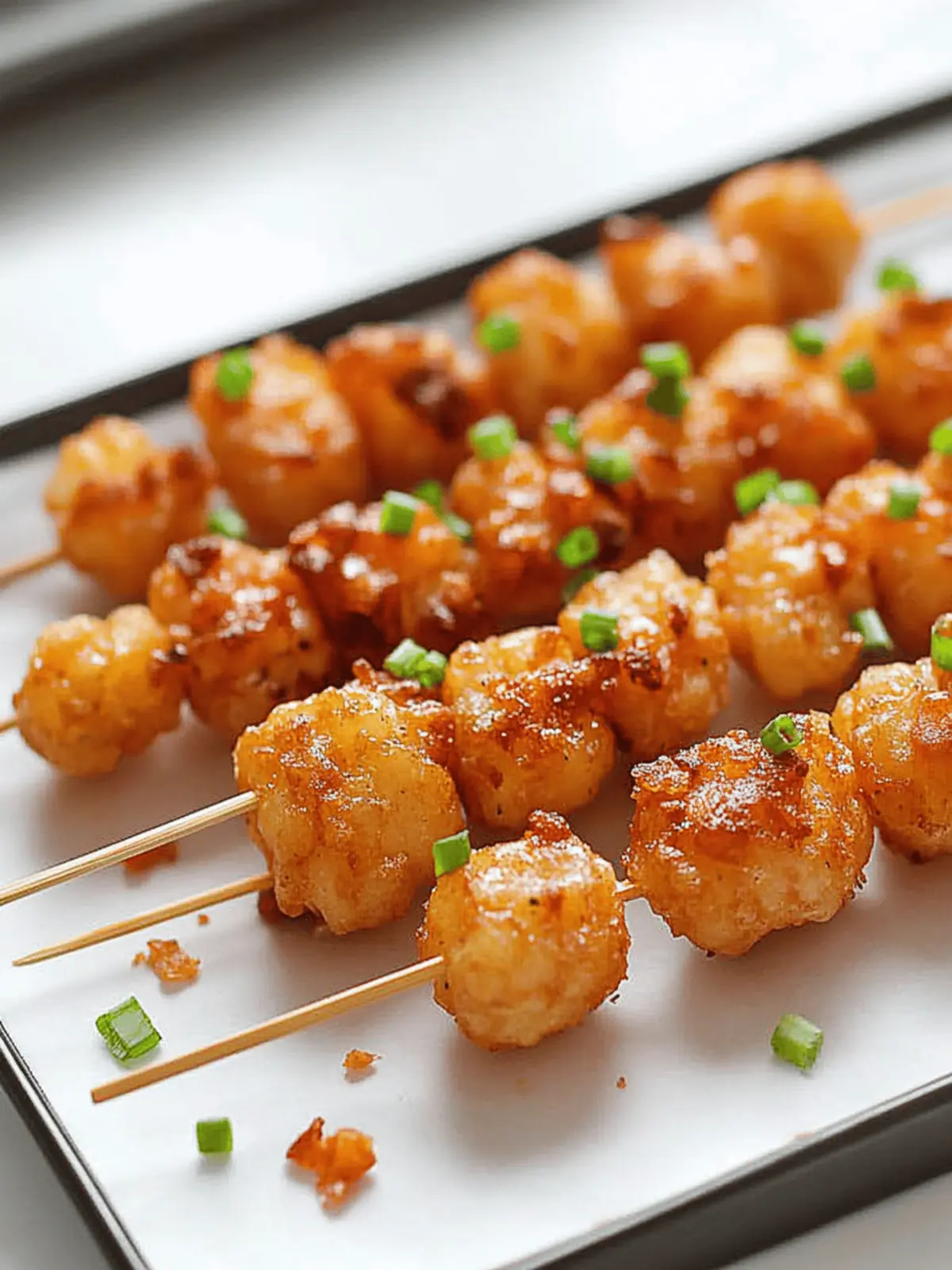 Loaded Tater Tot Skewers