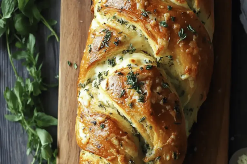 Swirled Garlic Herb and Cheese Bread