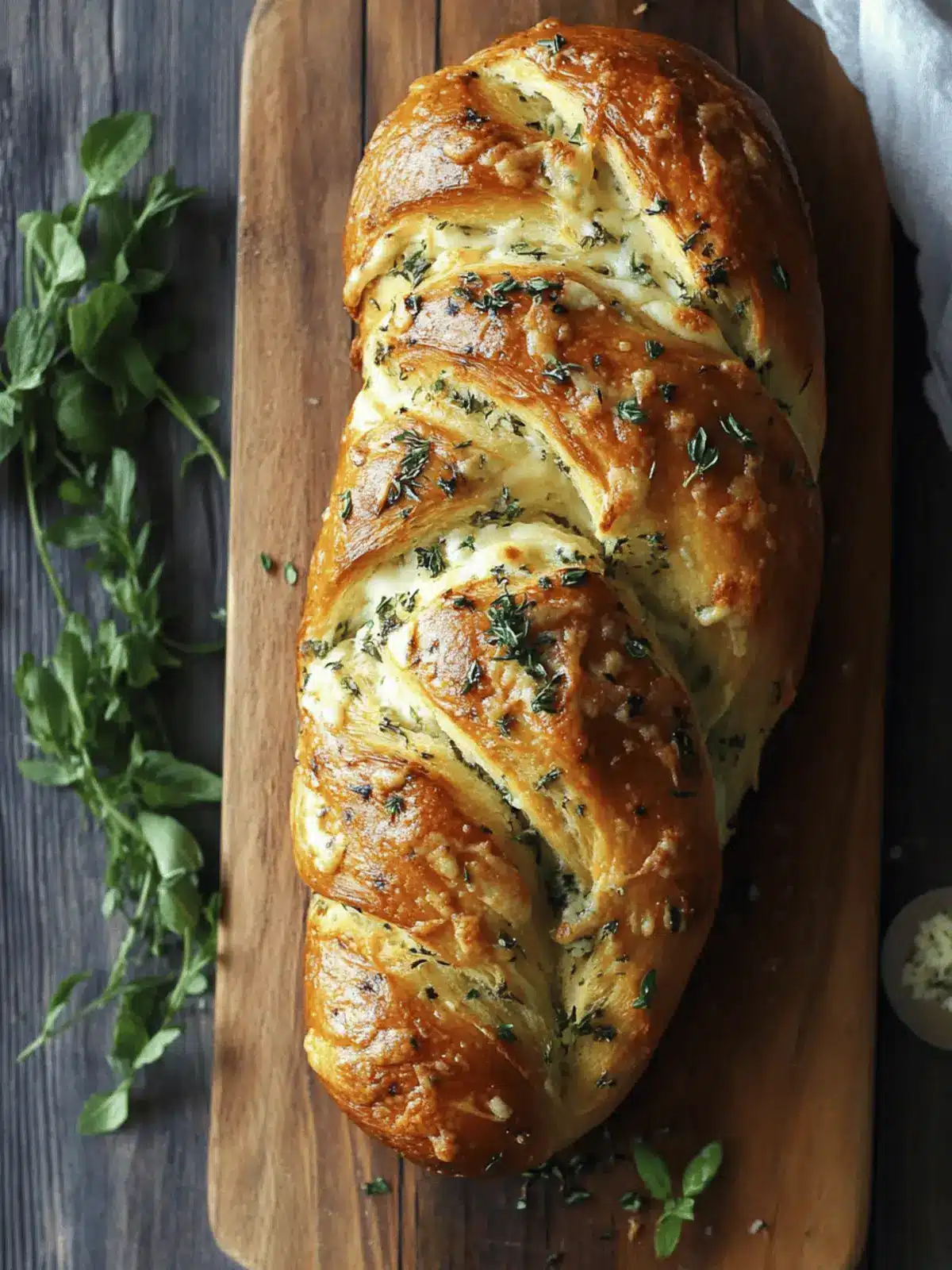 Swirled Garlic Herb and Cheese Bread