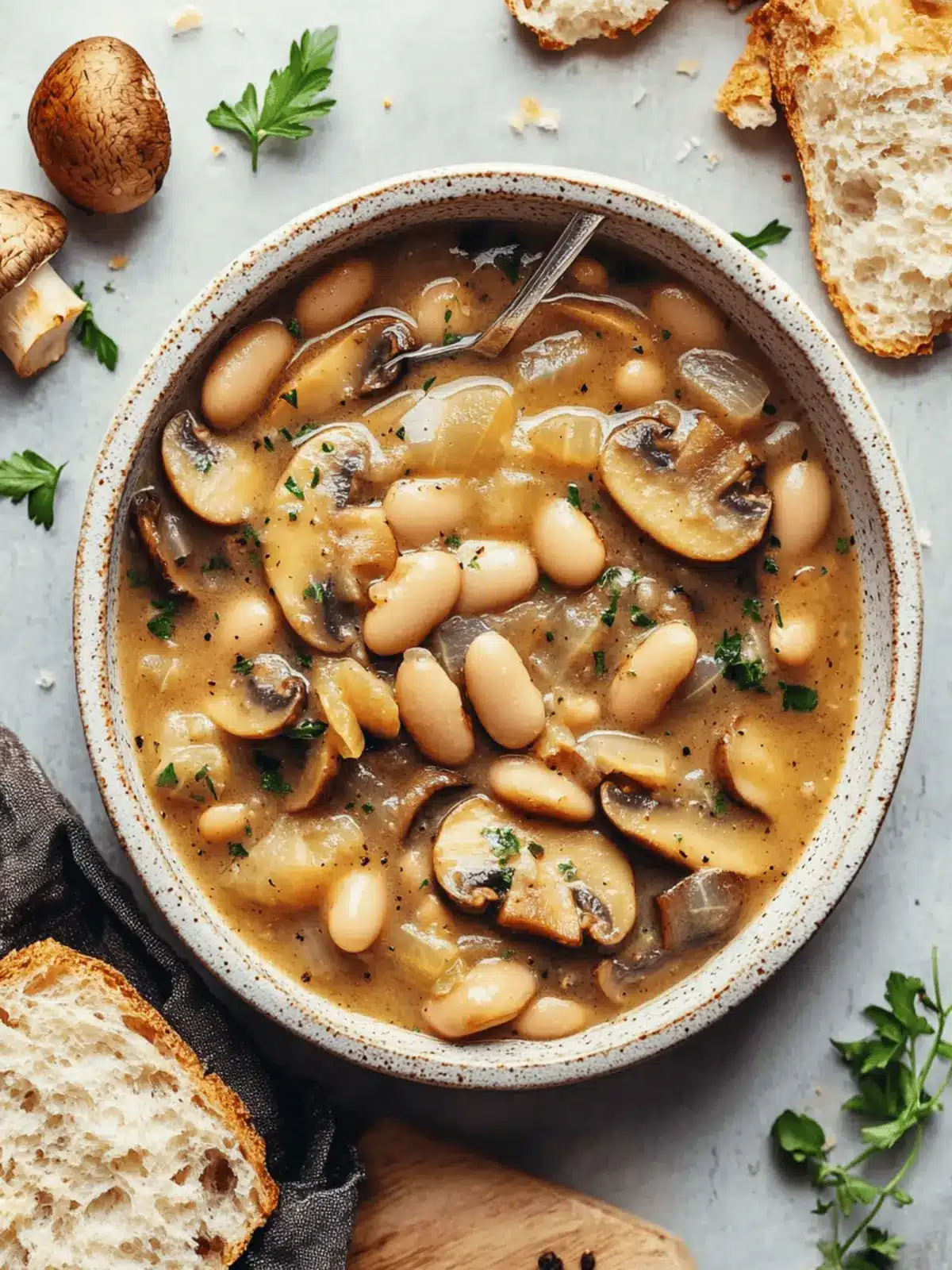 Cozy White Bean Mushroom Stew (Vegan)