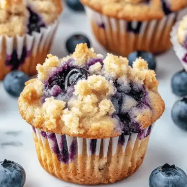 Tasty Blueberry Muffins with Crumble Topping