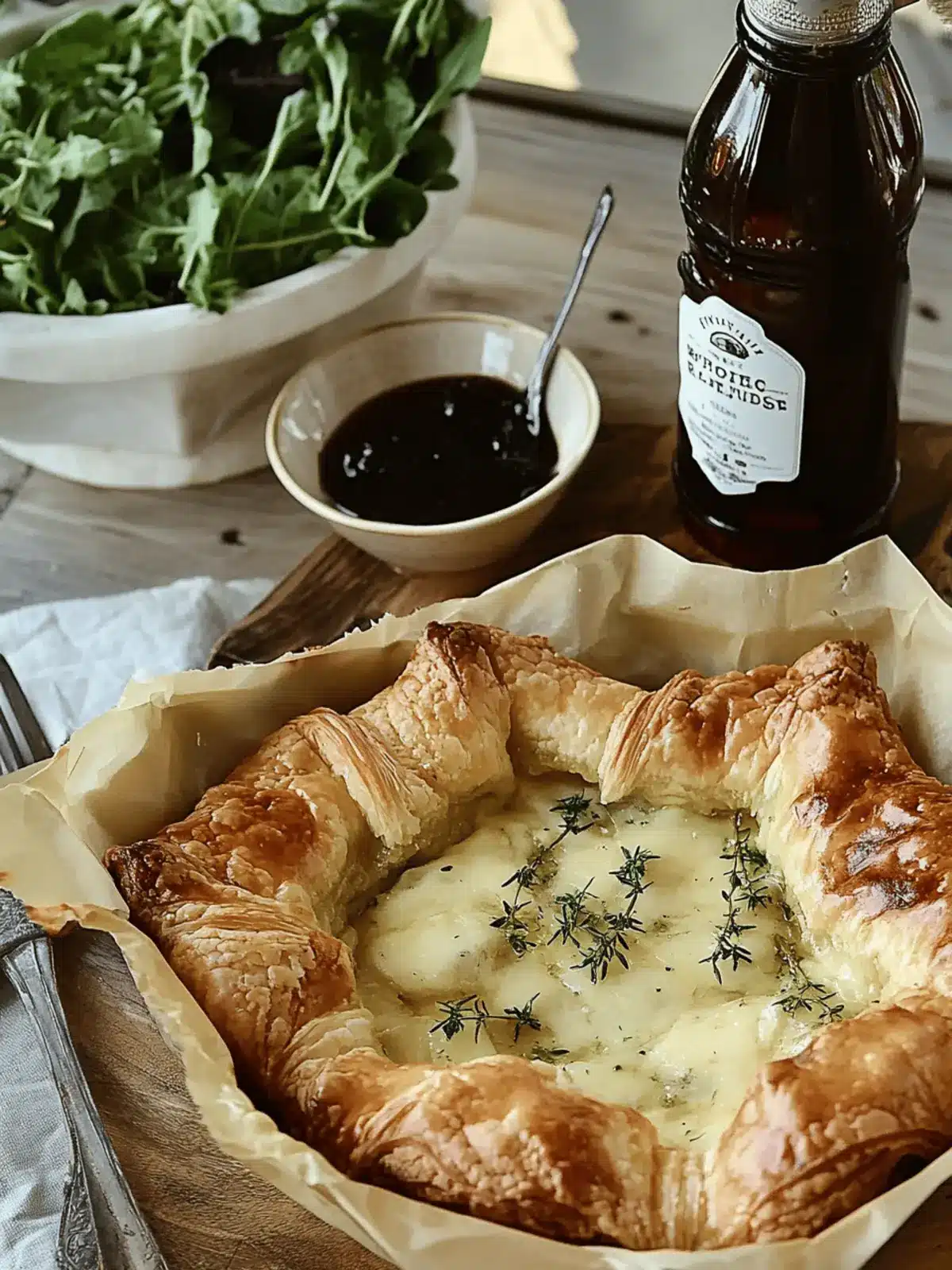 Honey Thyme Gruyère Baked in Puff Pastry