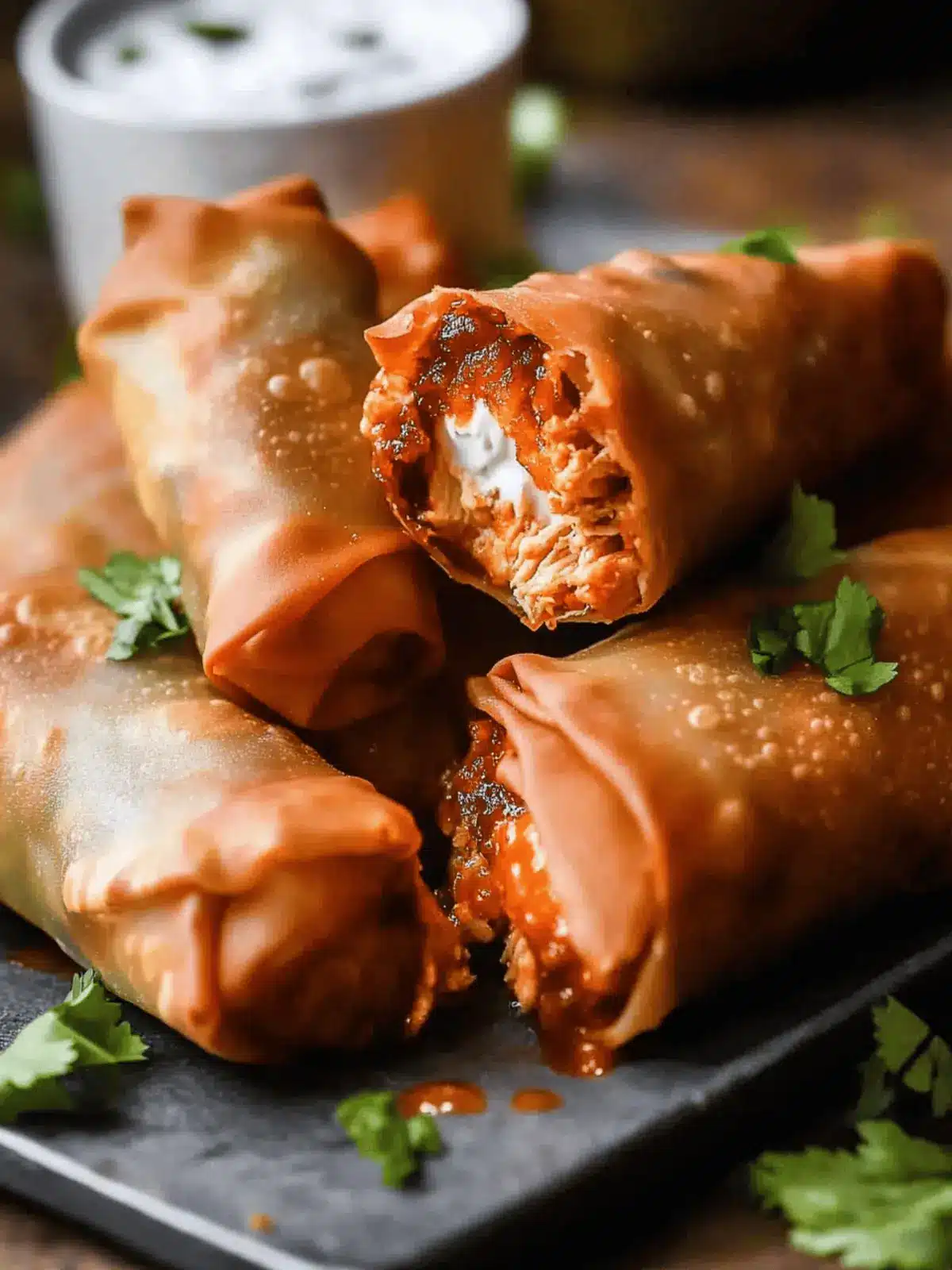 Buffalo Chicken Egg Rolls