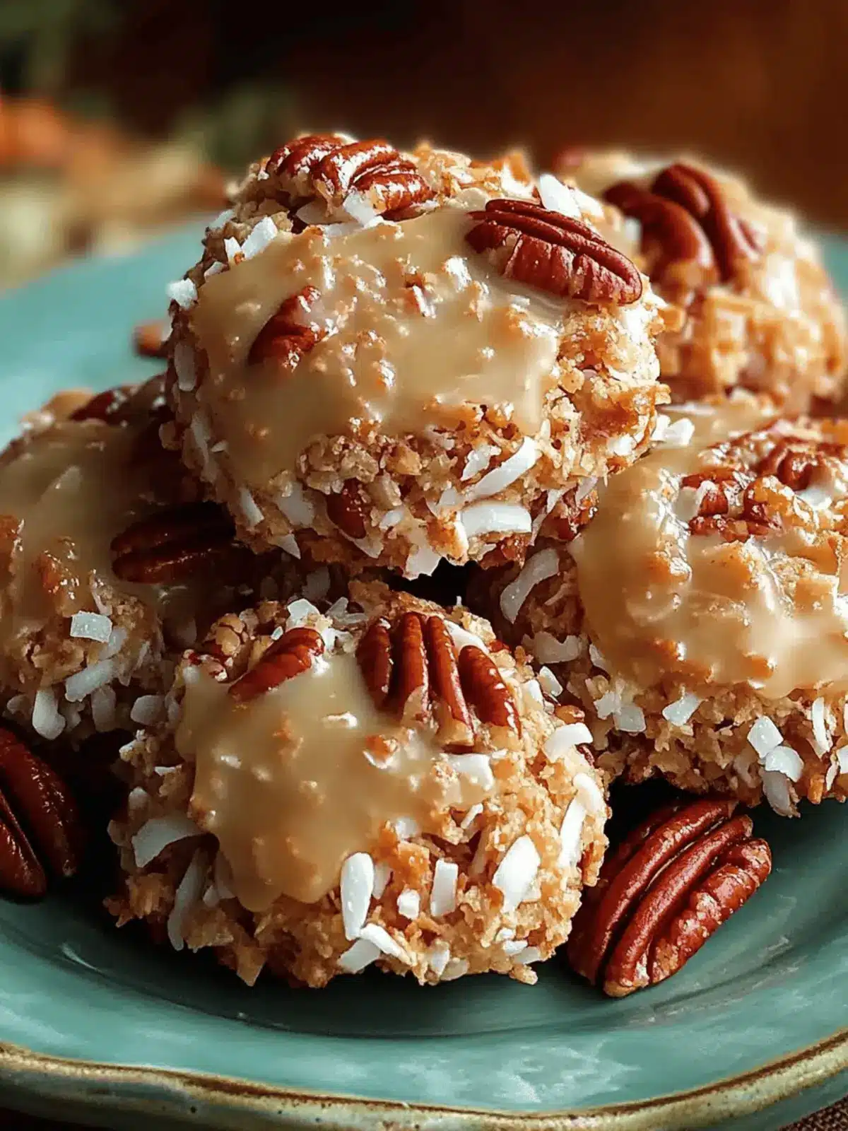 No-Bake Coconut Pecan Praline Cookies