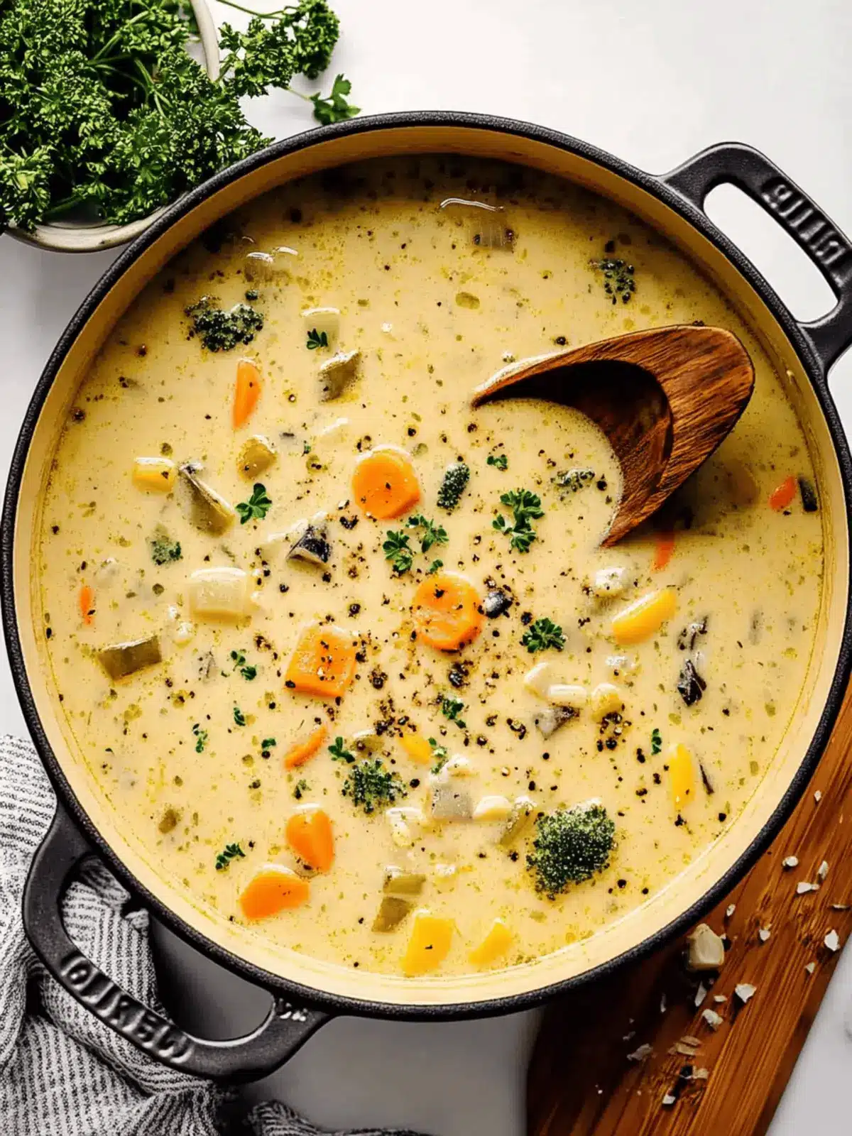 One Pot Creamy Vegetable Soup