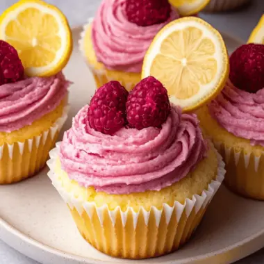 Lemon Raspberry Cupcakes with Lemon Curd