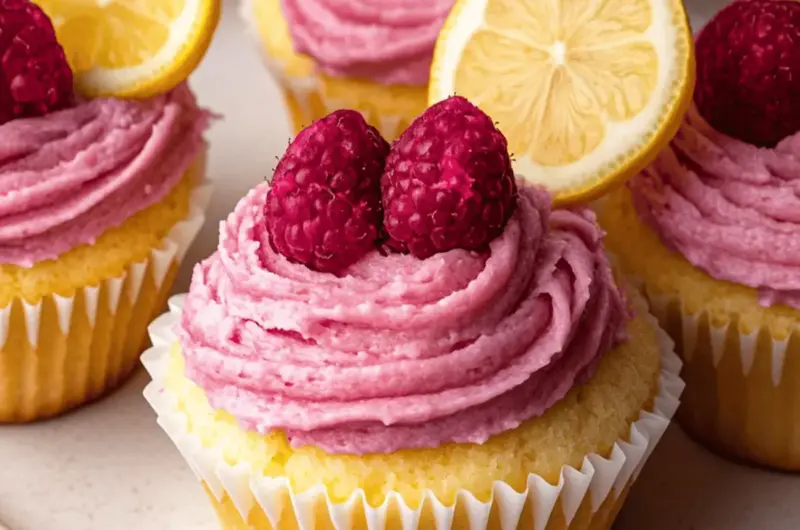 Lemon Raspberry Cupcakes with Lemon Curd