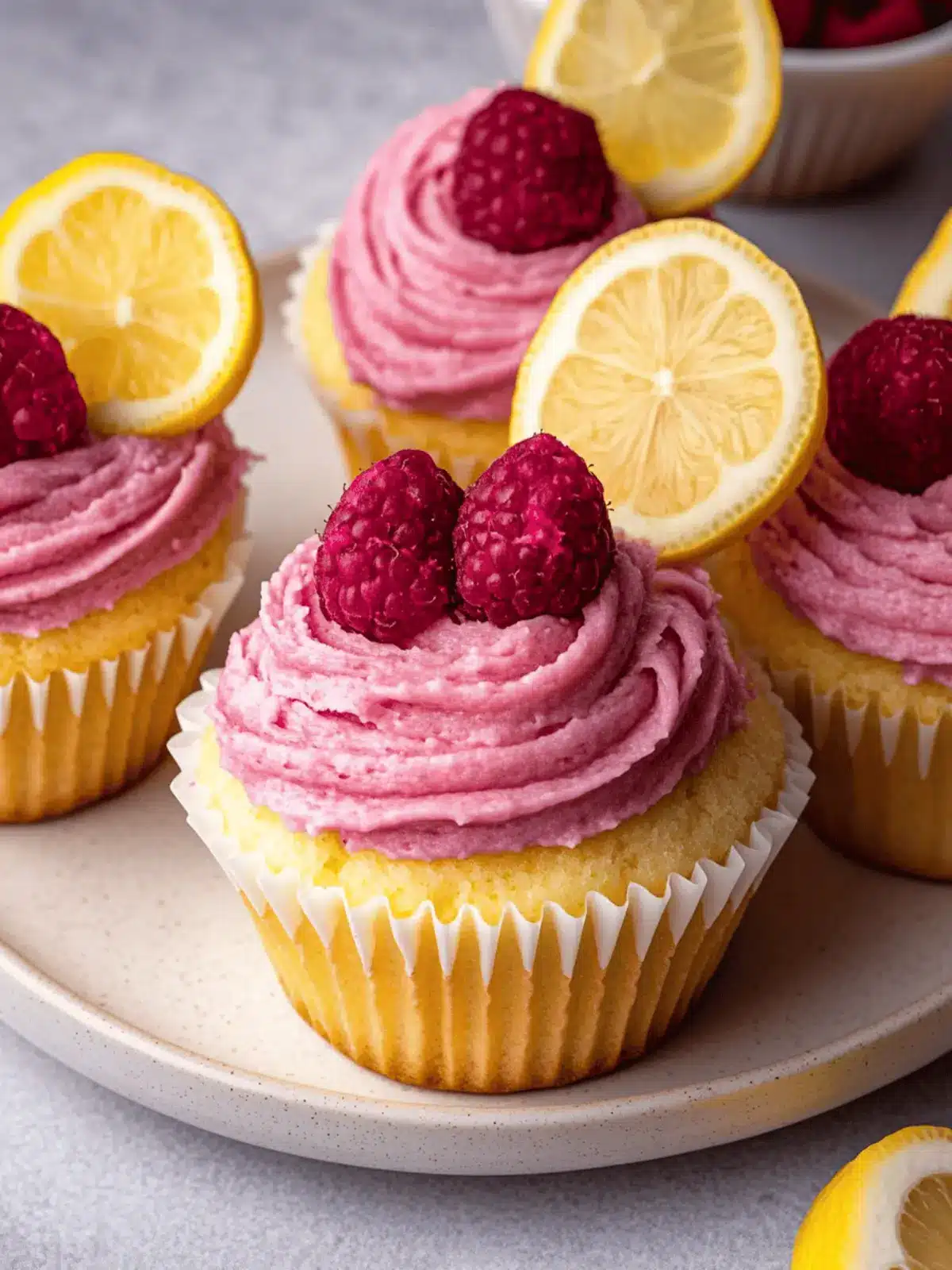 Lemon Raspberry Cupcakes with Lemon Curd