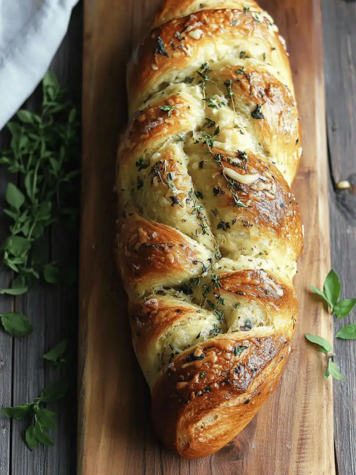 Swirled Garlic Herb and Cheese Bread