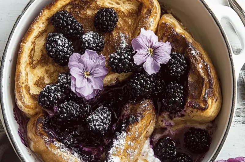 Baked Blackberry Ricotta French Toast