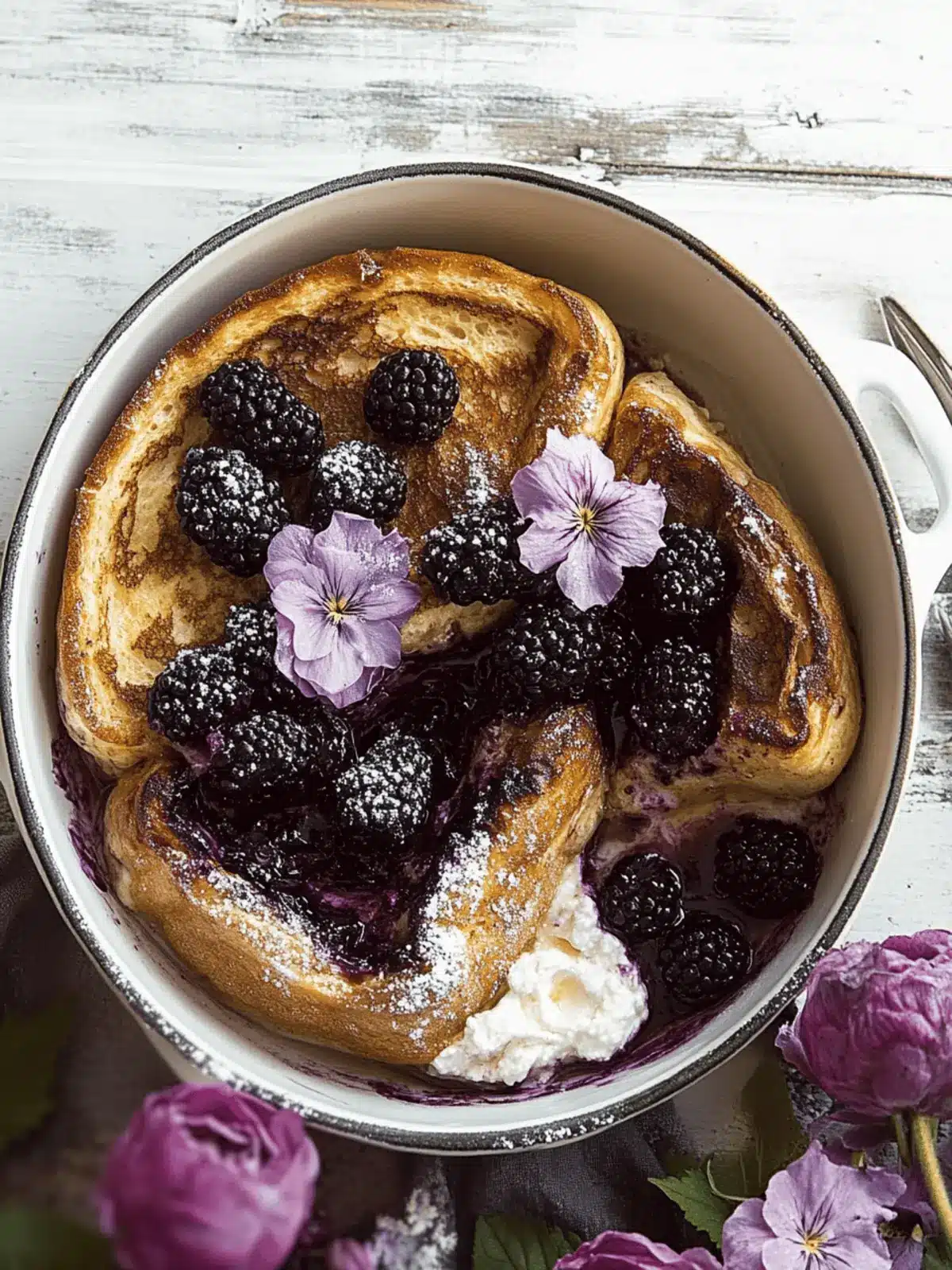 Baked Blackberry Ricotta French Toast