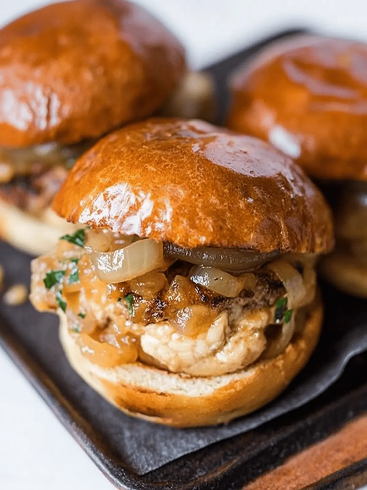 Apple Butter Onion Chicken Burgers