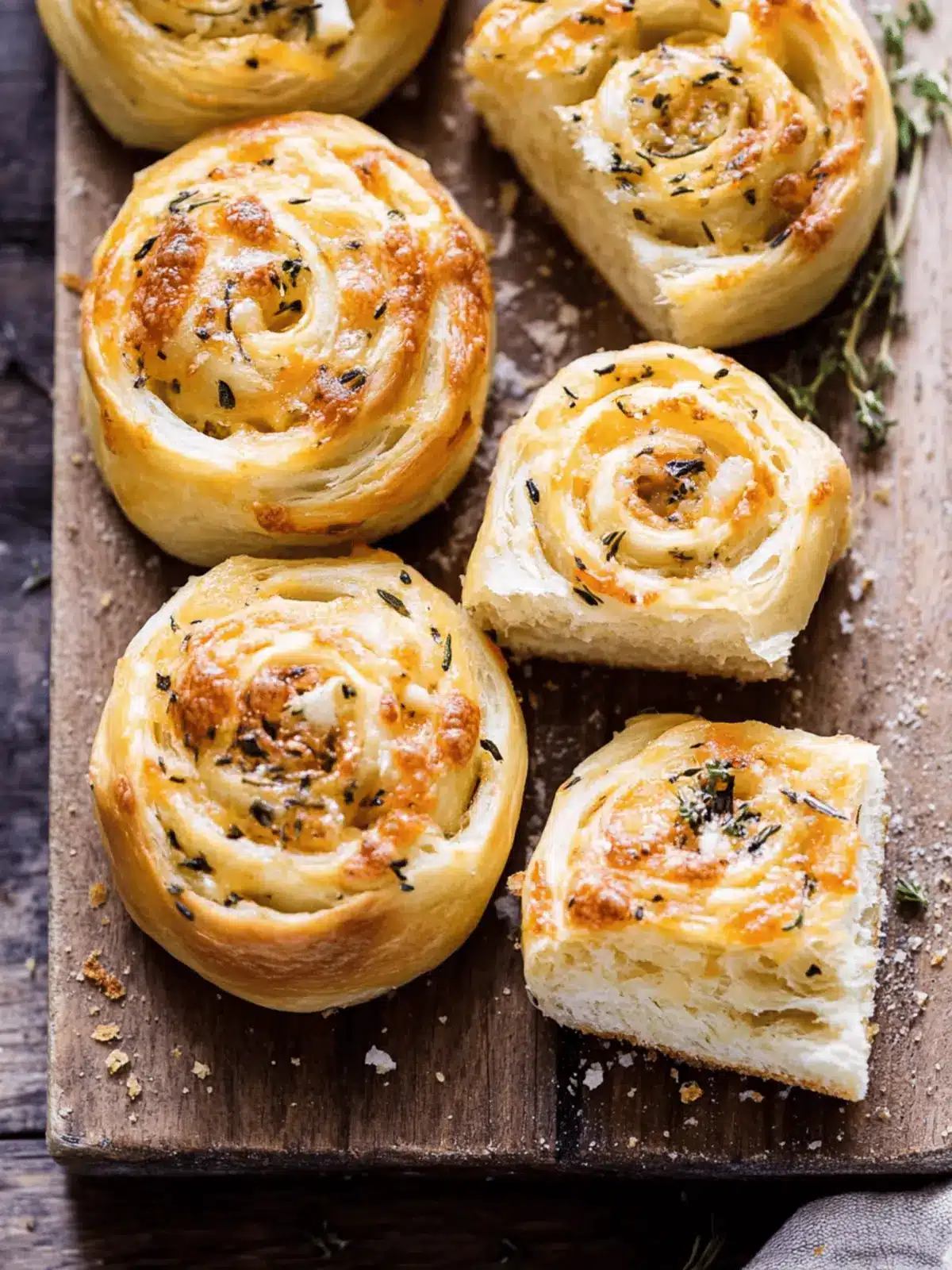 Herby Everything Cheddar Swirl Buns