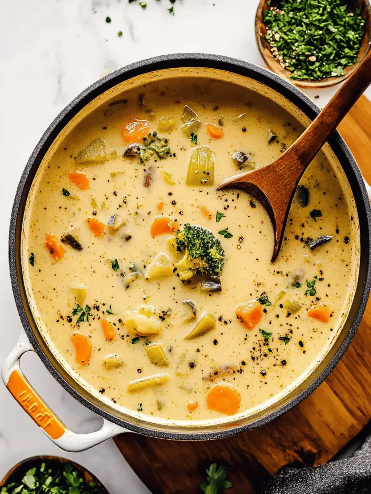 One Pot Creamy Vegetable Soup