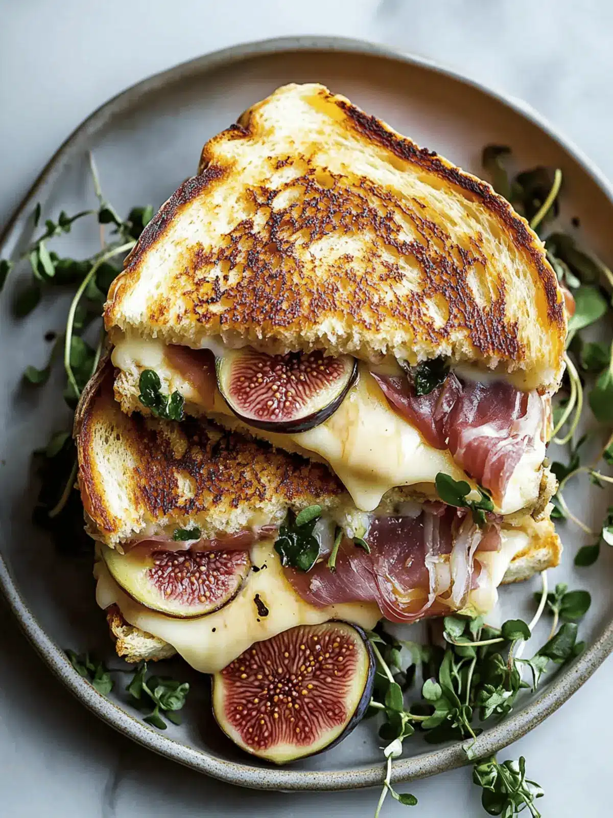 Gourmet Brie, Fig & Prosciutto Grilled Cheese Sandwich