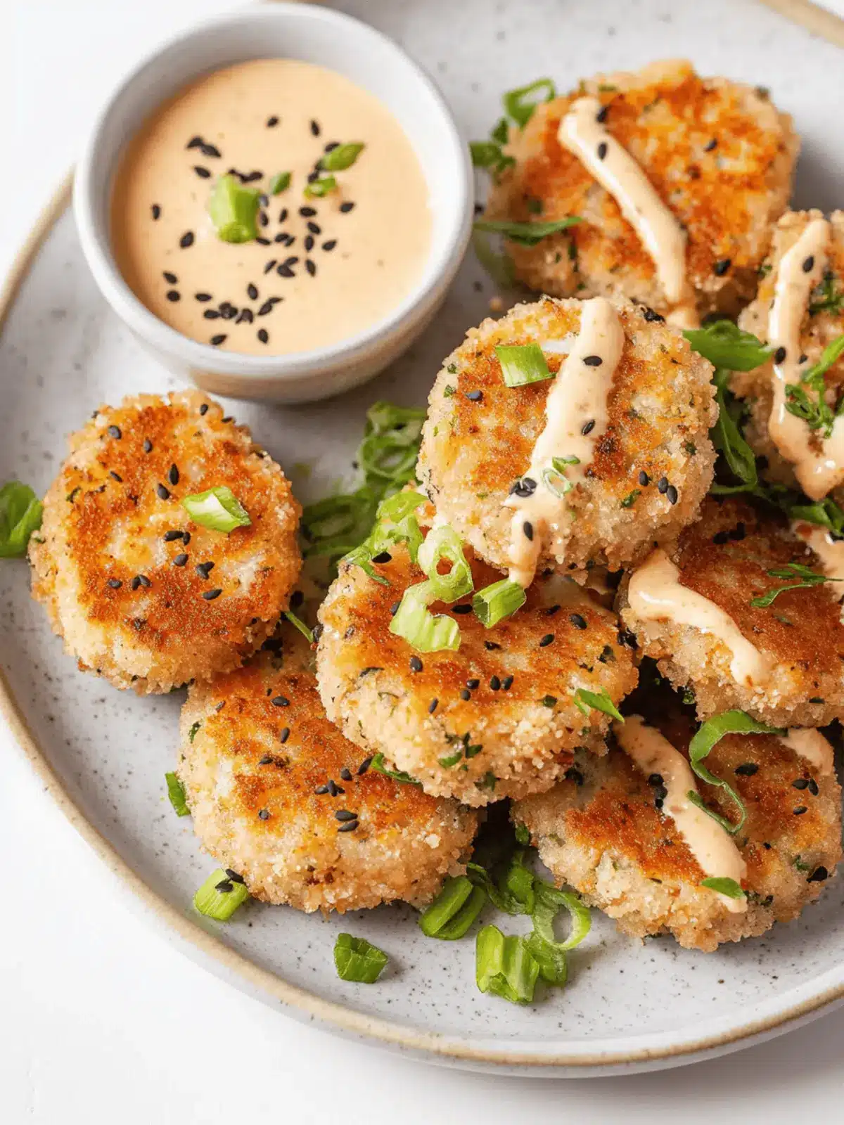 Asian-style Tuna Cakes with Spicy Mayo