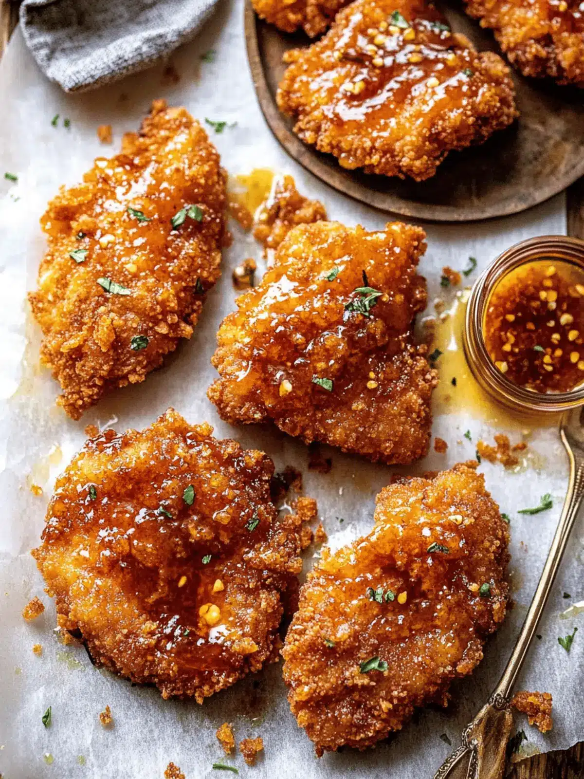 Baked Crunchy Hot Honey Chicken