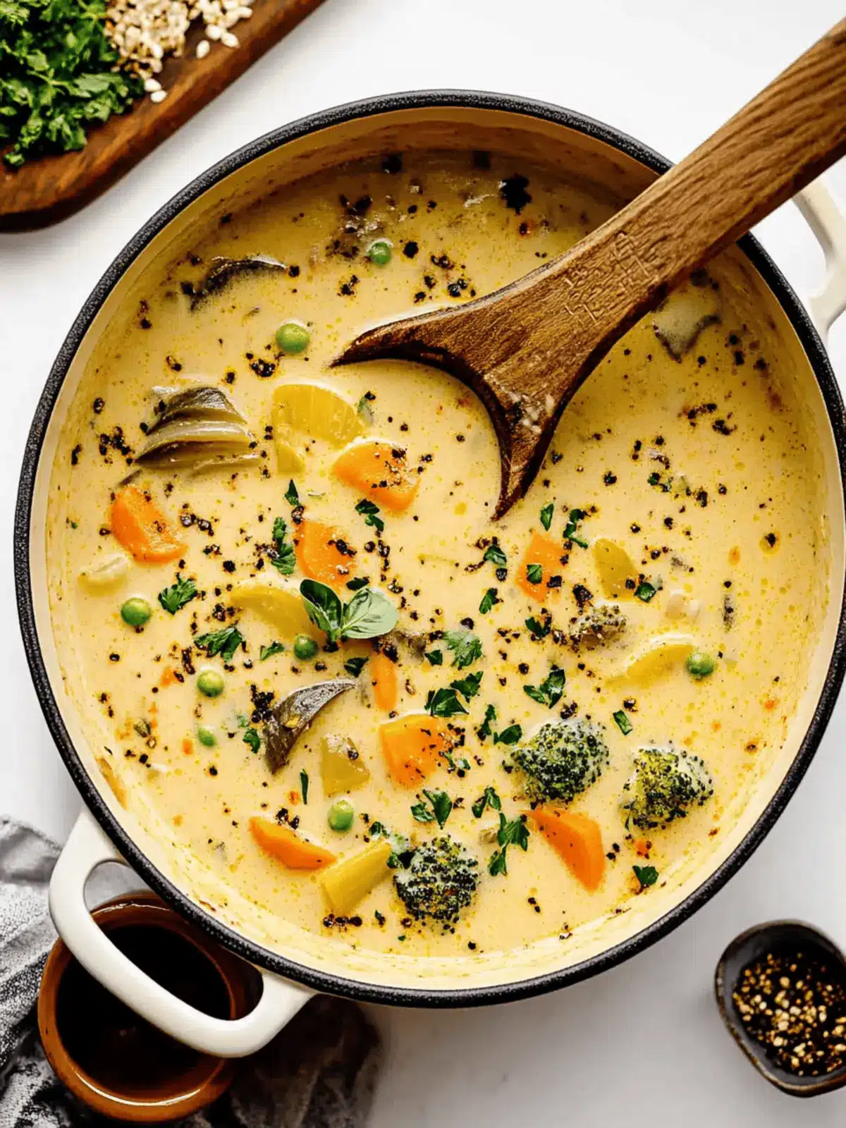 One Pot Creamy Vegetable Soup