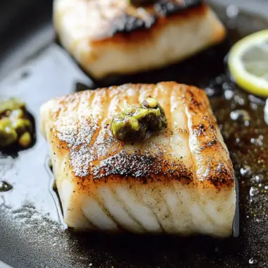 Crisp Skillet Sea Bass with Pistachio Butter