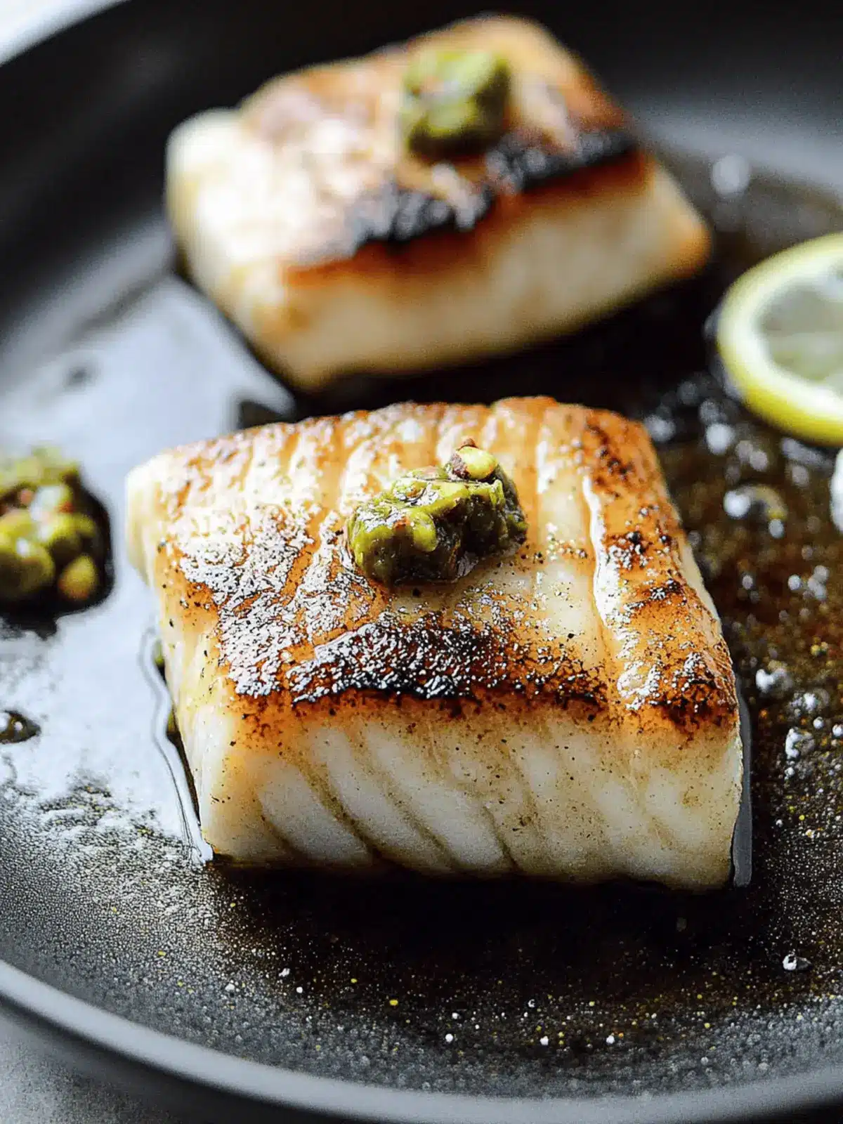 Crisp Skillet Sea Bass with Pistachio Butter