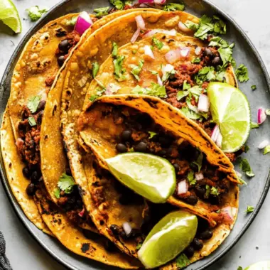 Crispy Sheet Pan Black Bean Tacos (Vegetarian)