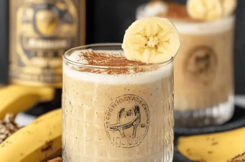 Bananas Foster Rum Nog Cocktail