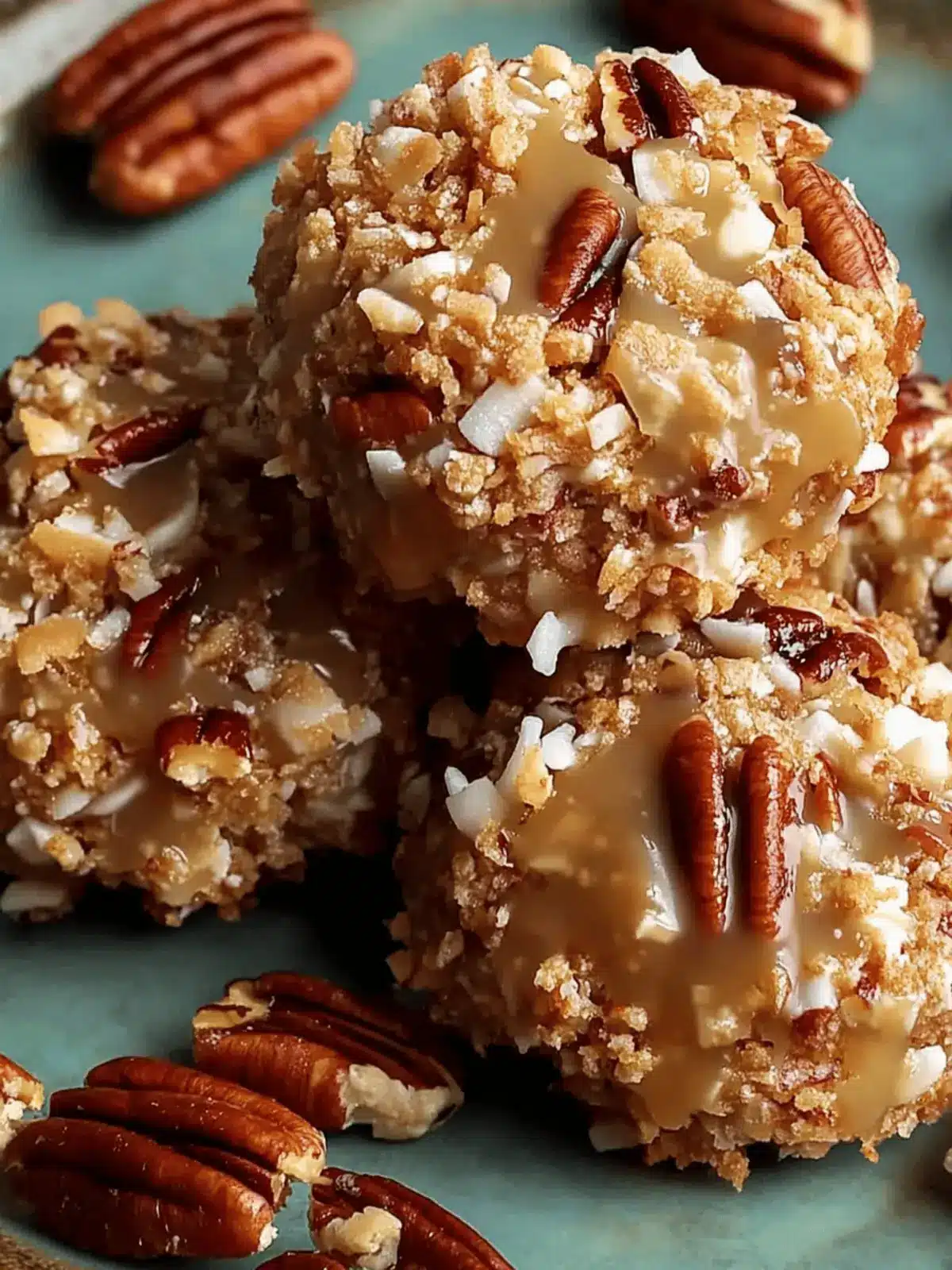 No-Bake Coconut Pecan Praline Cookies