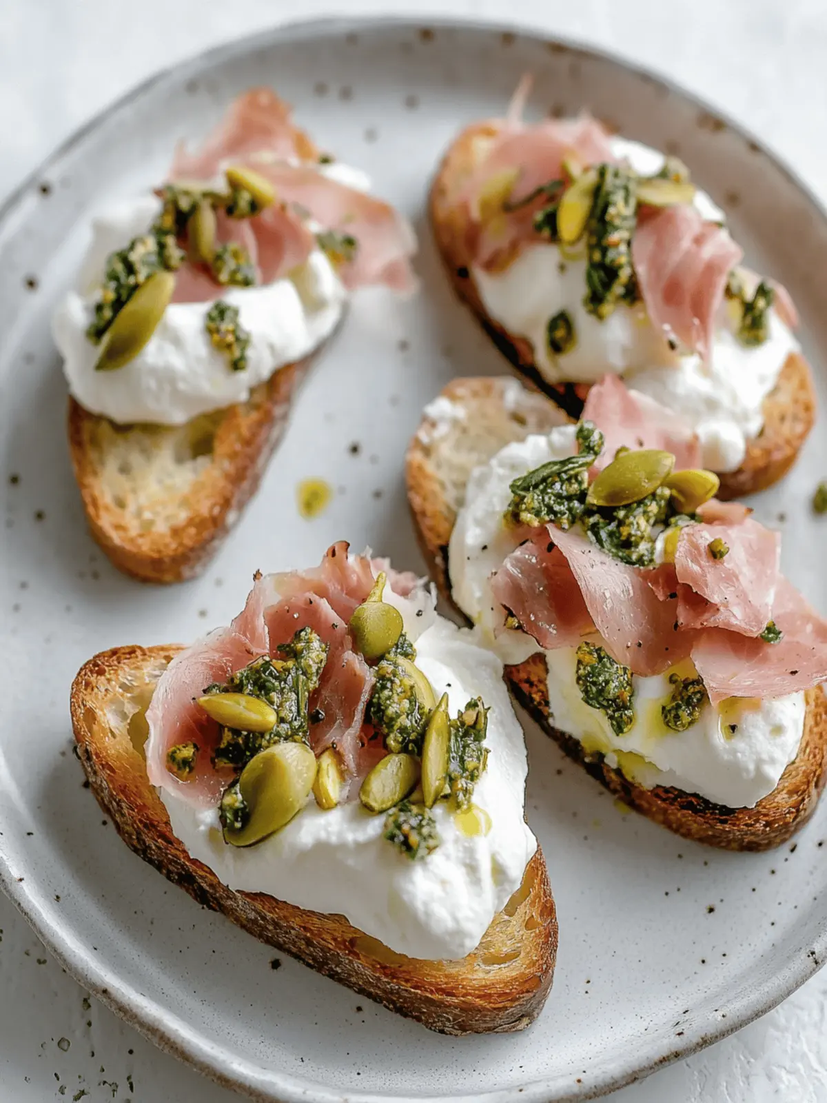 Whipped Ricotta Crostini with Mortadella