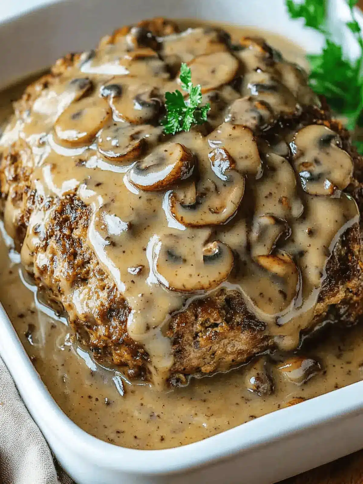Meatloaf with Mushroom Gravy