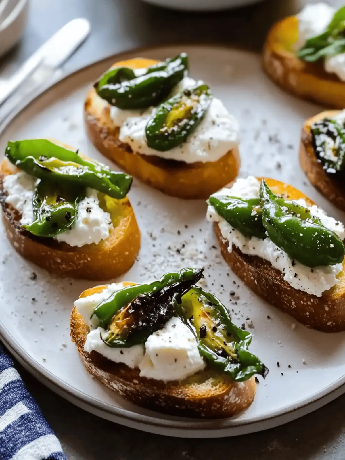 5-Ingredient Shishito Pepper and Burrata Crostini