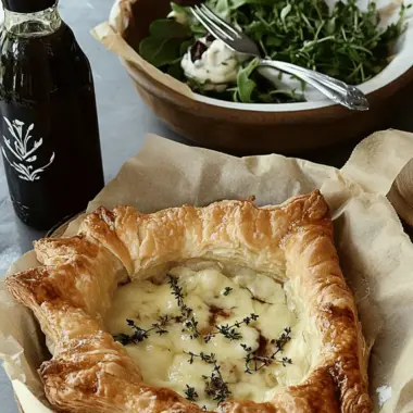 Honey Thyme Gruyère Baked in Puff Pastry