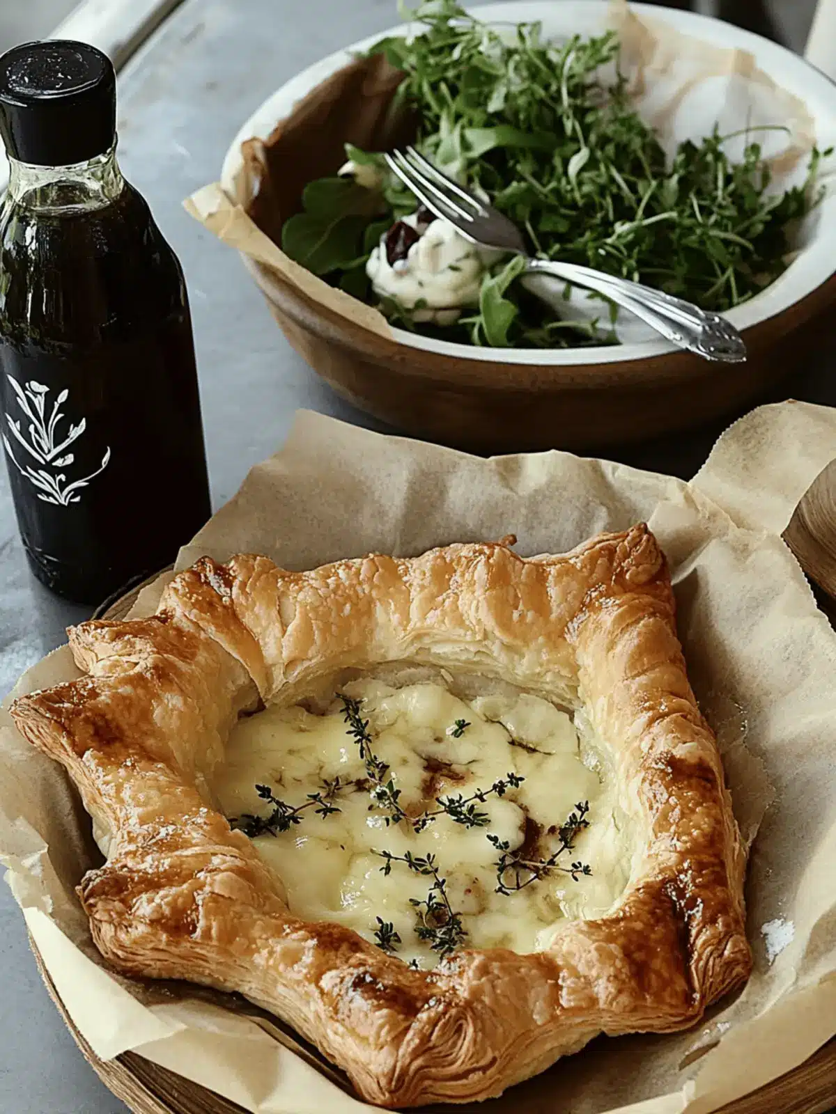 Honey Thyme Gruyère Baked in Puff Pastry