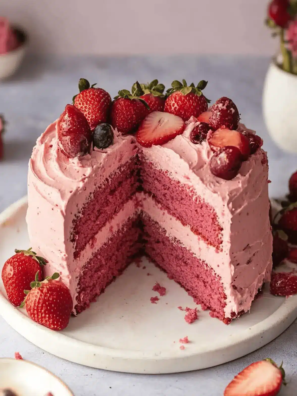 Small-batch Vegan Strawberry Cake