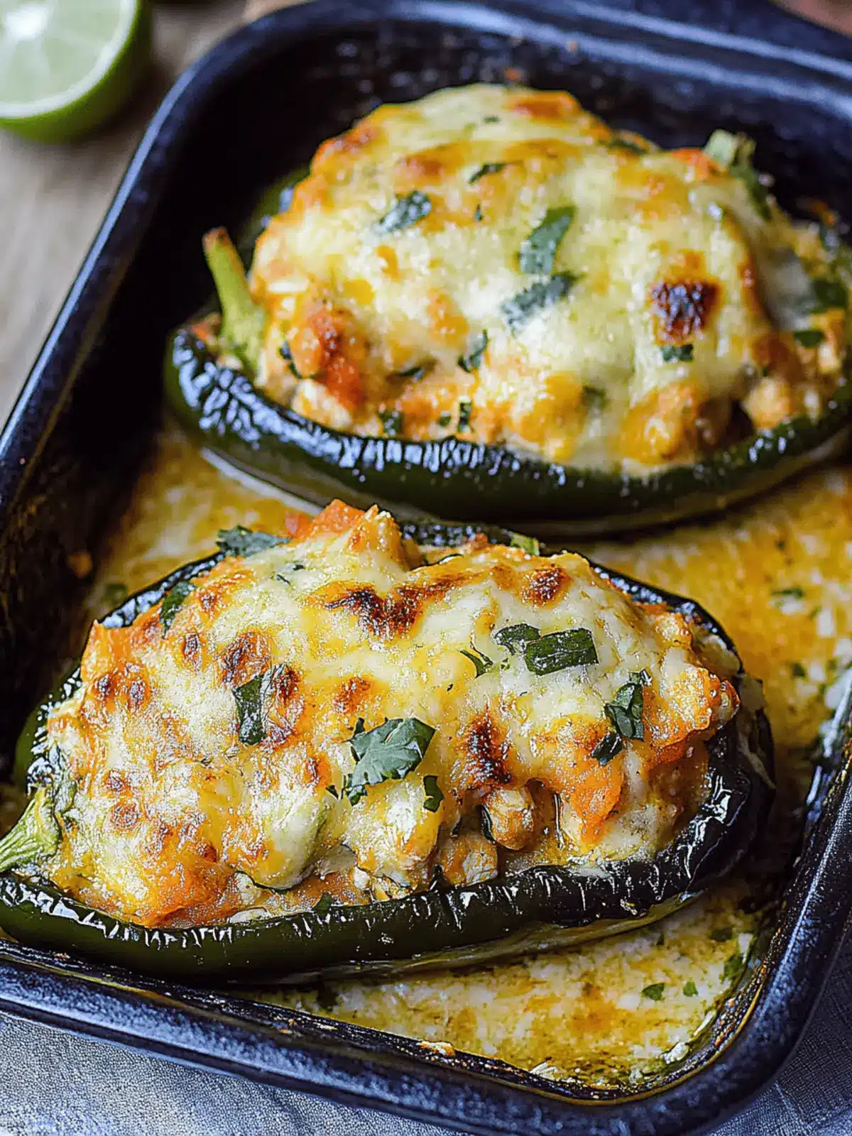 Chicken Stuffed Poblano Peppers