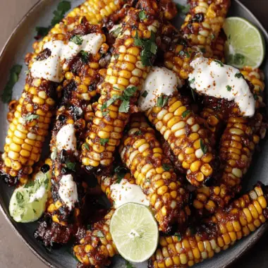 Vegan Corn Ribs with Aleppo Chili Butter & Lime Zest Cream Cheese