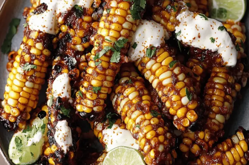 Vegan Corn Ribs with Aleppo Chili Butter & Lime Zest Cream Cheese