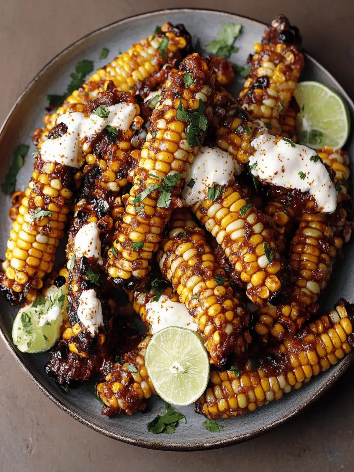 Vegan Corn Ribs with Aleppo Chili Butter & Lime Zest Cream Cheese