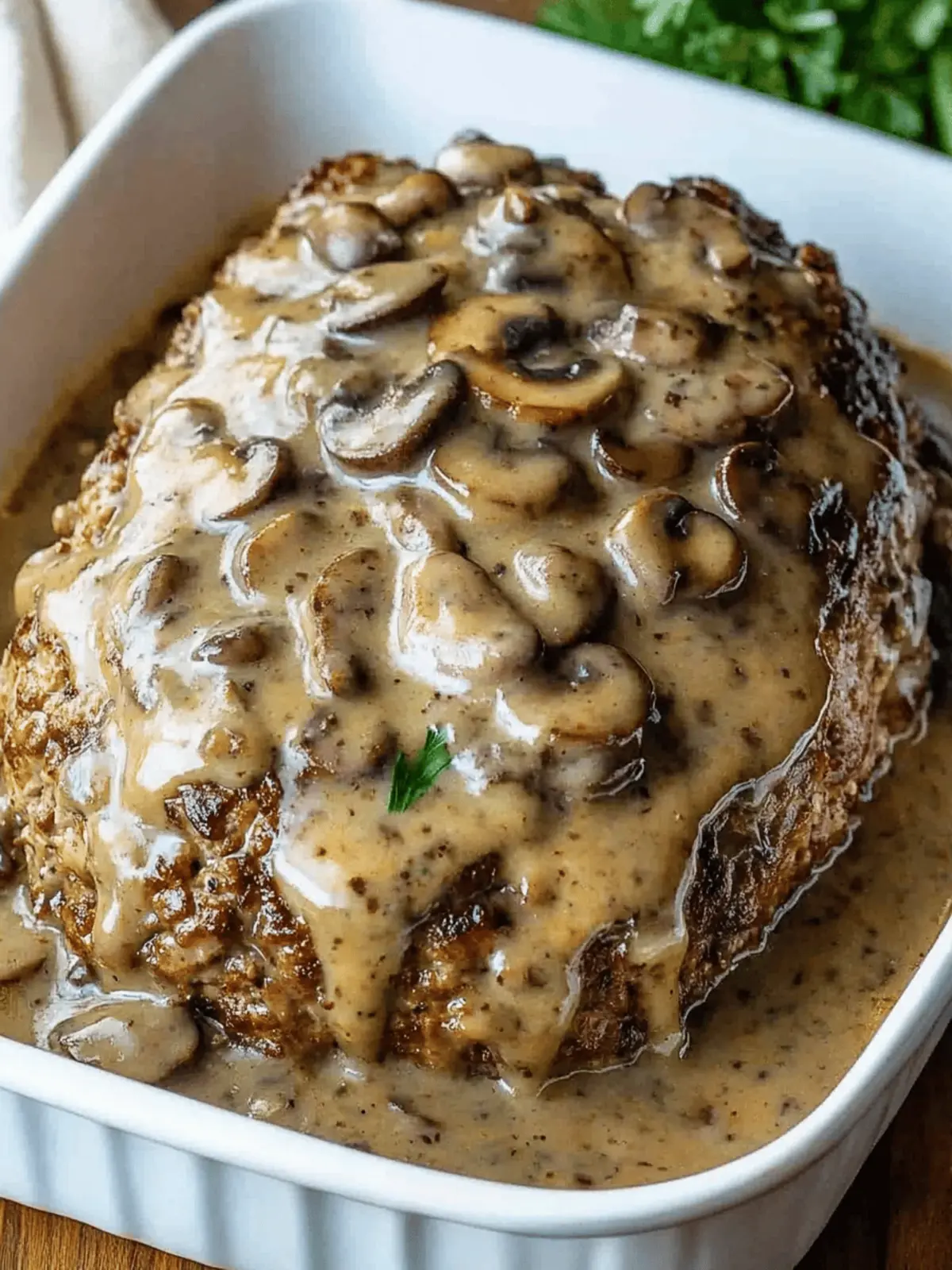 Meatloaf with Mushroom Gravy