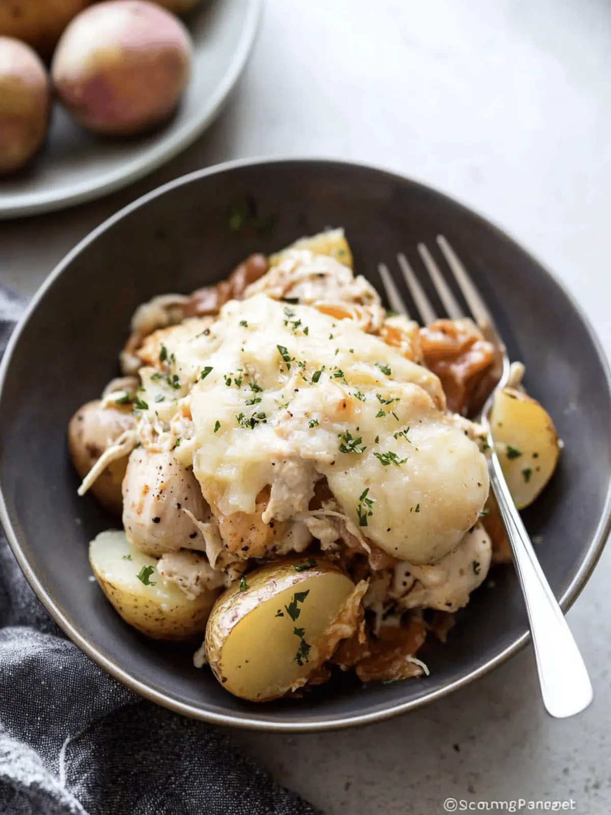 Slow Cooker Garlic Parmesan Chicken and Potatoes