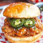 Jalapeno Honey Drenched Crispy Fried Chicken Sandwich
