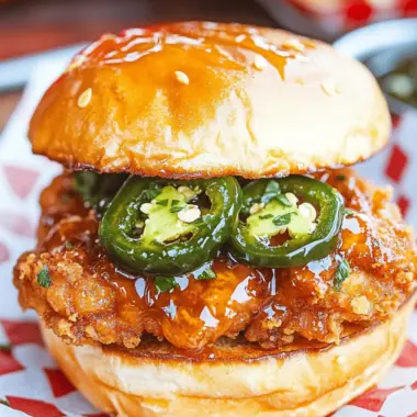 Jalapeno Honey Drenched Crispy Fried Chicken Sandwich