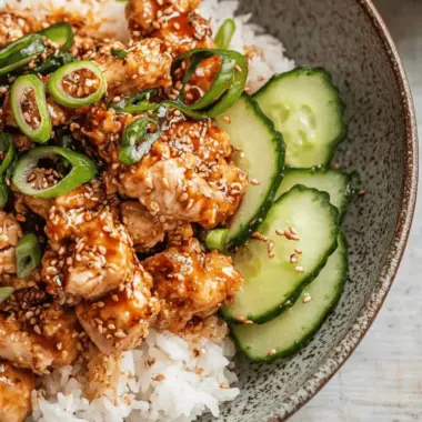 Air Fryer Chicken Karaage Rice Bowl with Miso Glaze