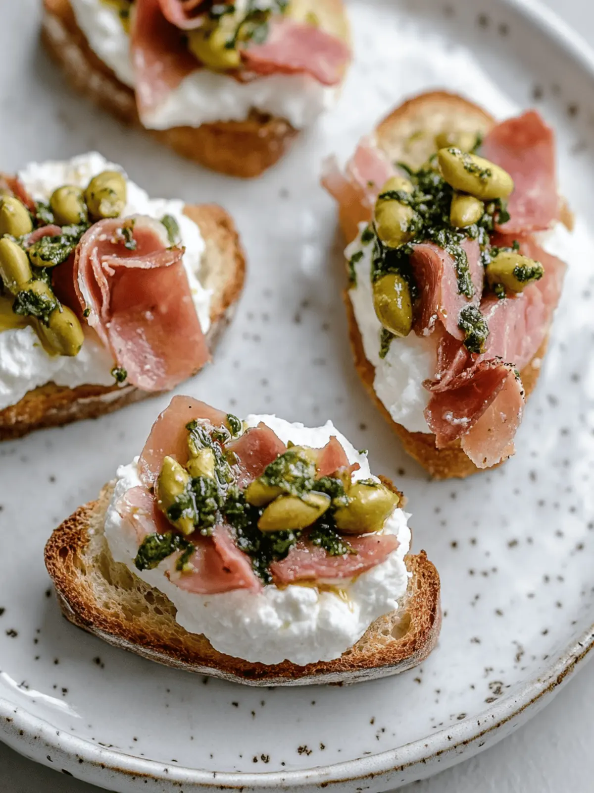 Whipped Ricotta Crostini with Mortadella
