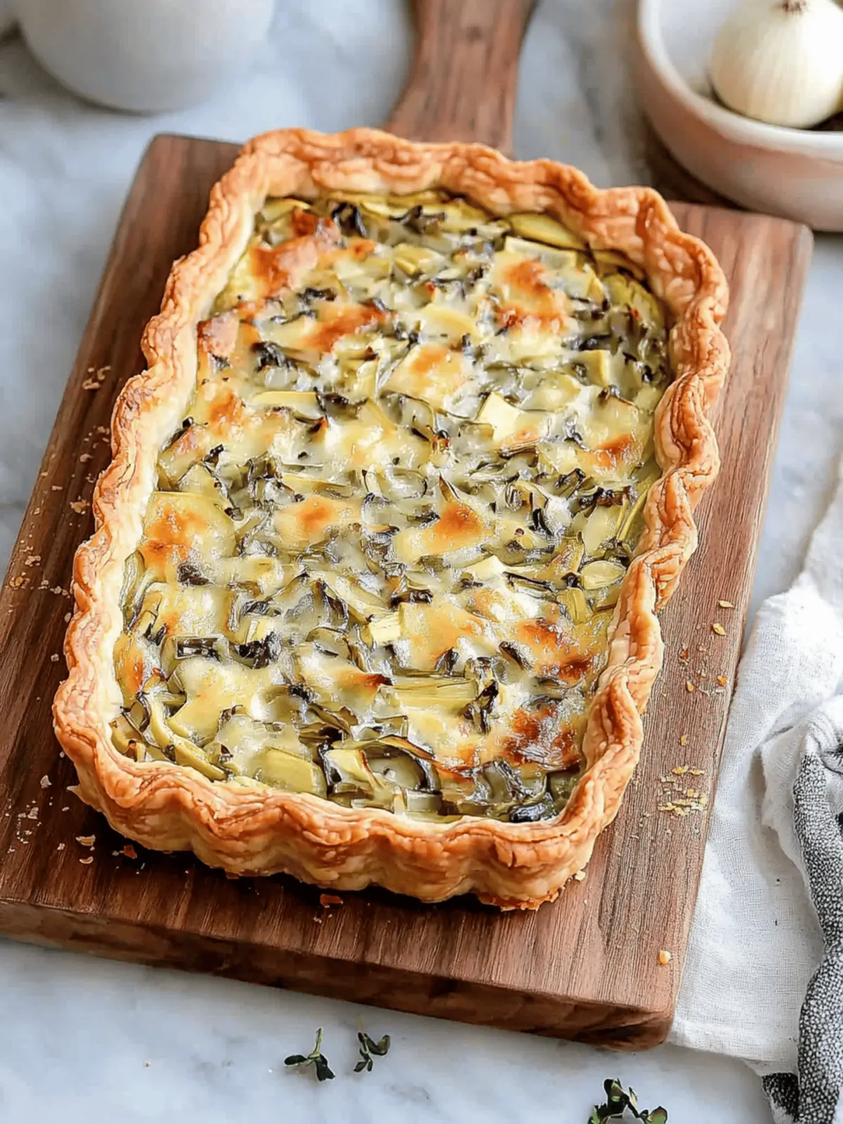 Moist Leek Tart with Gruyere and Onions