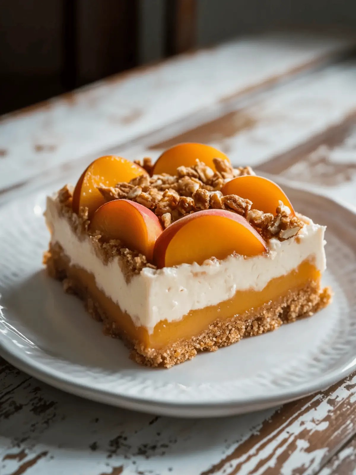 Peach Cobbler Cheesecake Bars