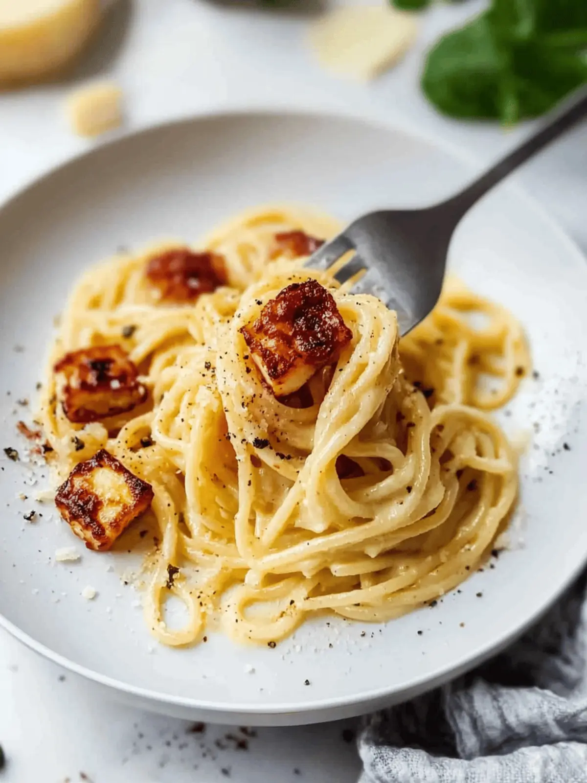 Halloumi carbonara
