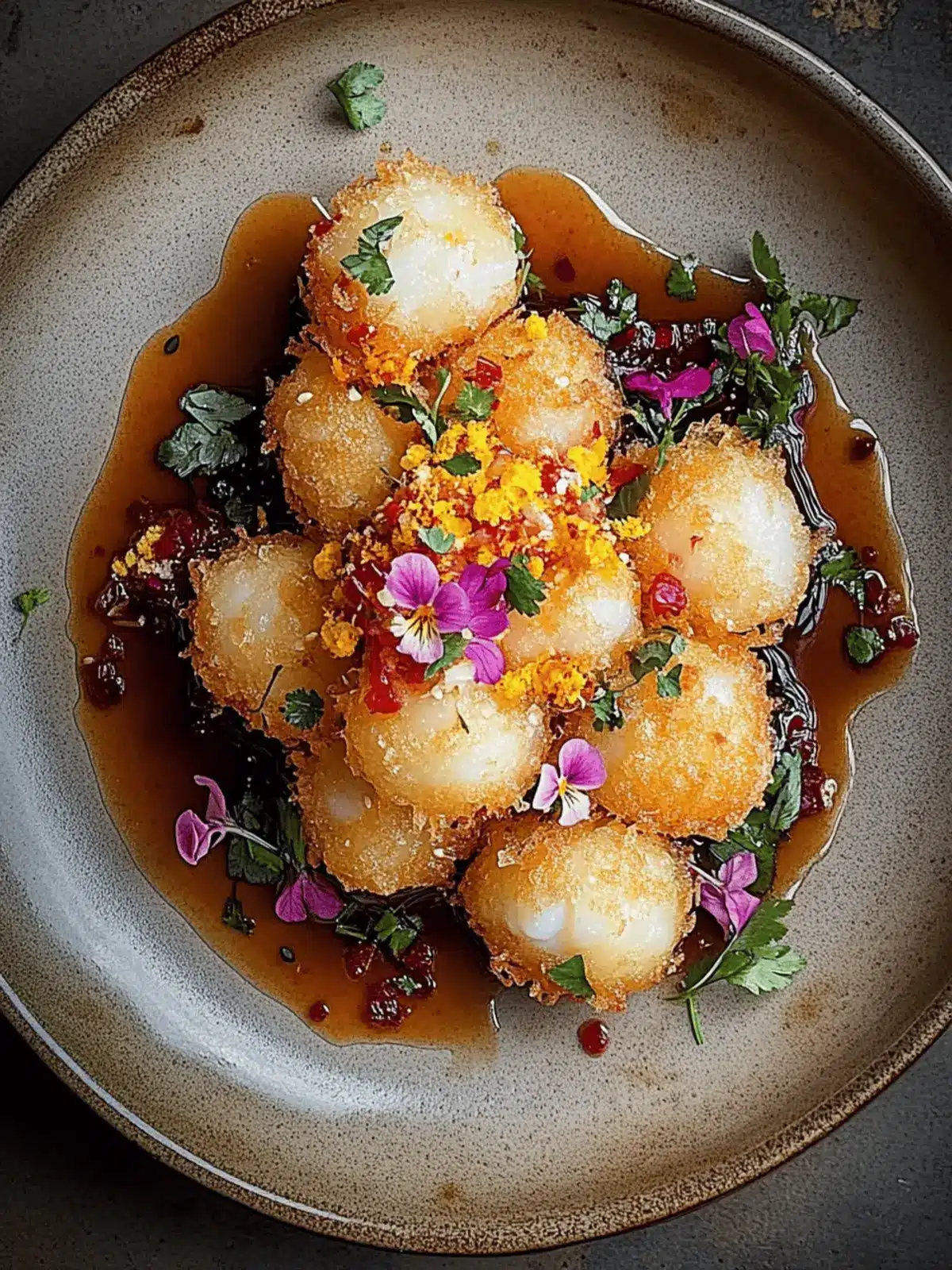 Cod Tempura with Blossom Salsa and Mirin-Ginger Glaze